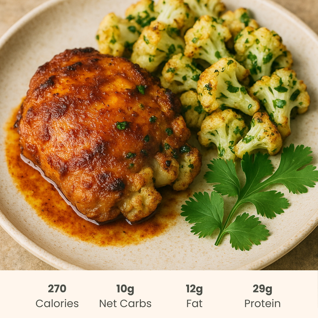 Pollo Asado with Cilantro Roasted Cauliflower