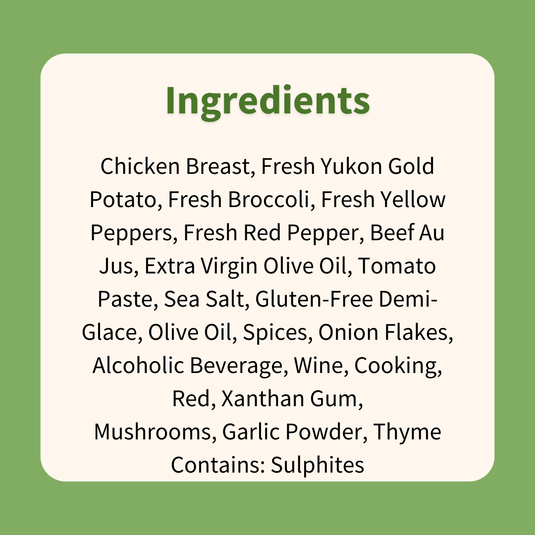 Roast Chicken with Mushroom Demi Gravy, Broccoli & Potatoes