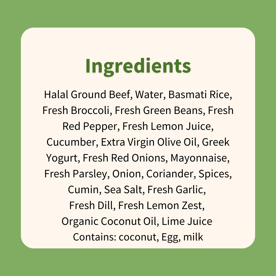 Greek Gyro Bowl with Lemon Dill Basmati Rice and Vegetables