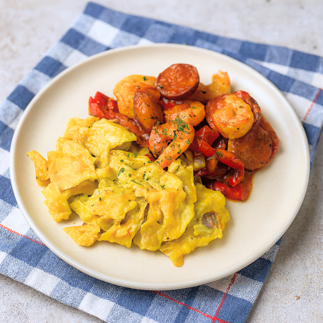 Cajun Shrimp Jambalaya with Creamed Cabbage