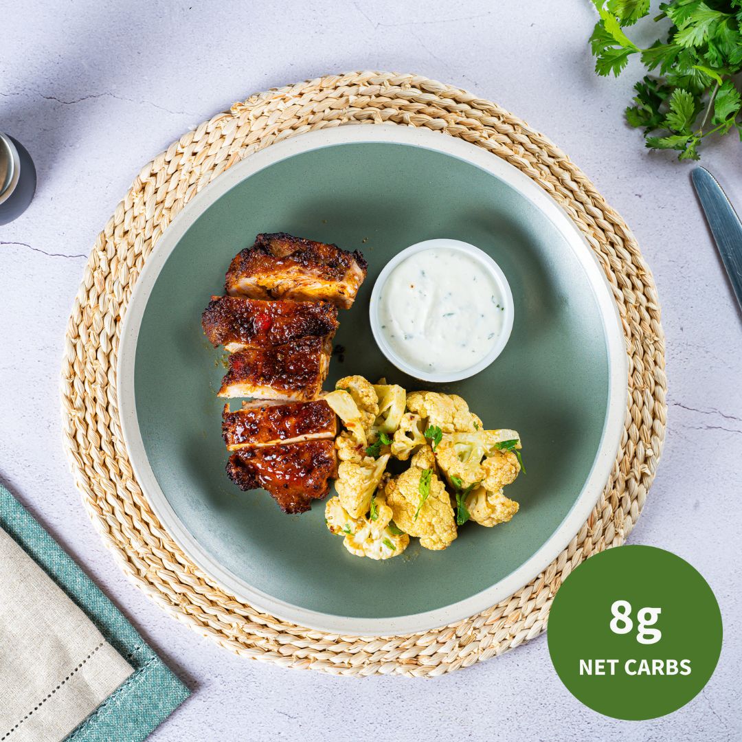 Tandoori Chicken with Cauliflower & Zesty Yogurt Dip