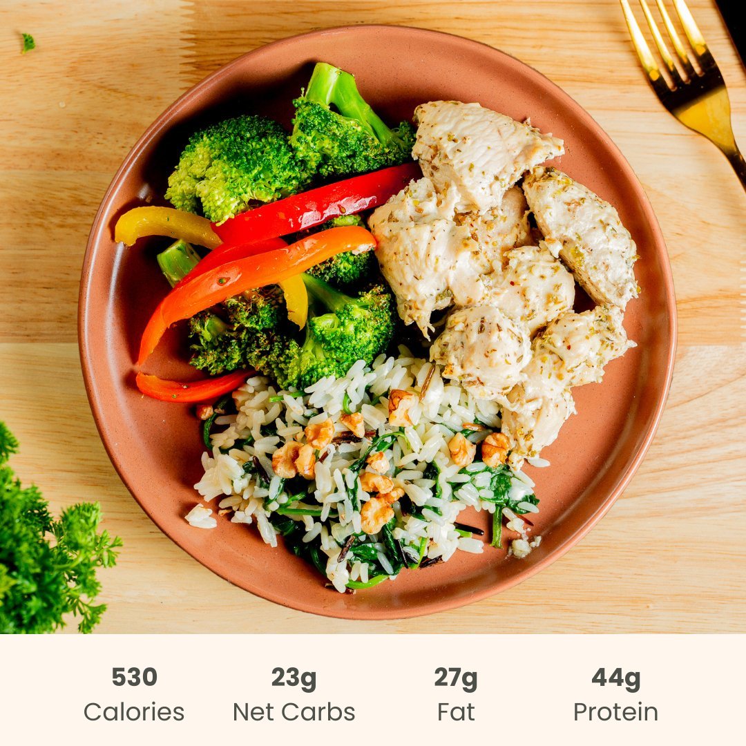 Greek Chicken with Spinach & Feta Wild Rice - ketolibriyum