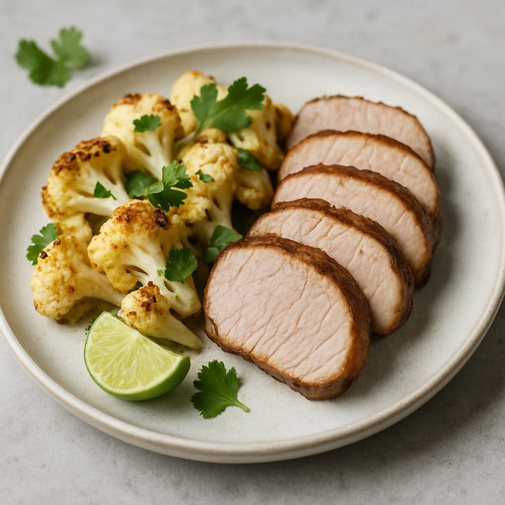 Lean : Cuban Pork Tenderloin with Cilantro Lime Roasted Cauliflower