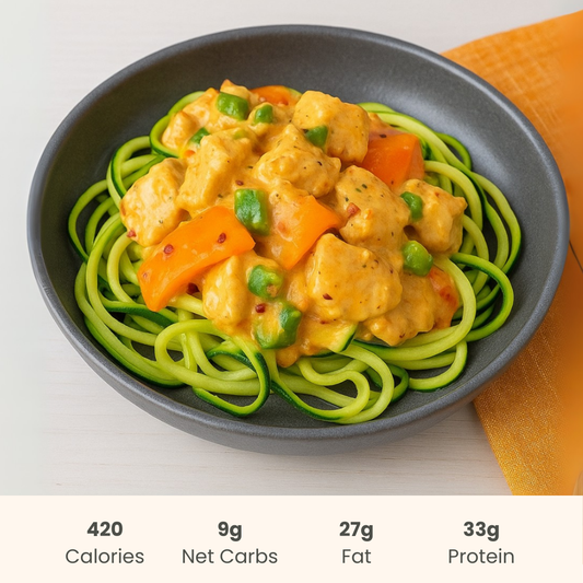 Chicken A La King on Zucchini Noodles