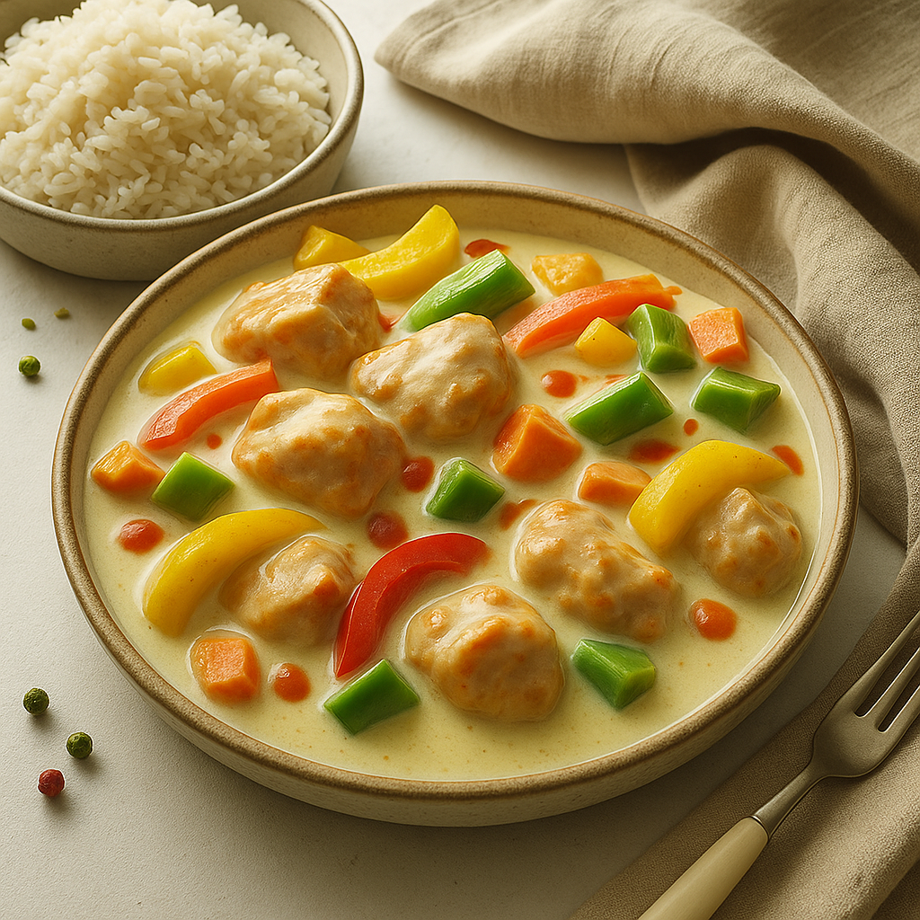Chicken A La King on Jasmine Rice