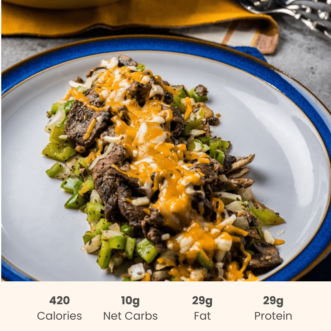 Philly Cheesesteak With Sauteed Peppers - ketolibriyum