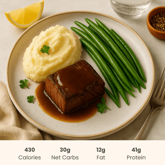 Slow Roasted Beef Au Jus with Mashed Potatoes - ketolibriyum