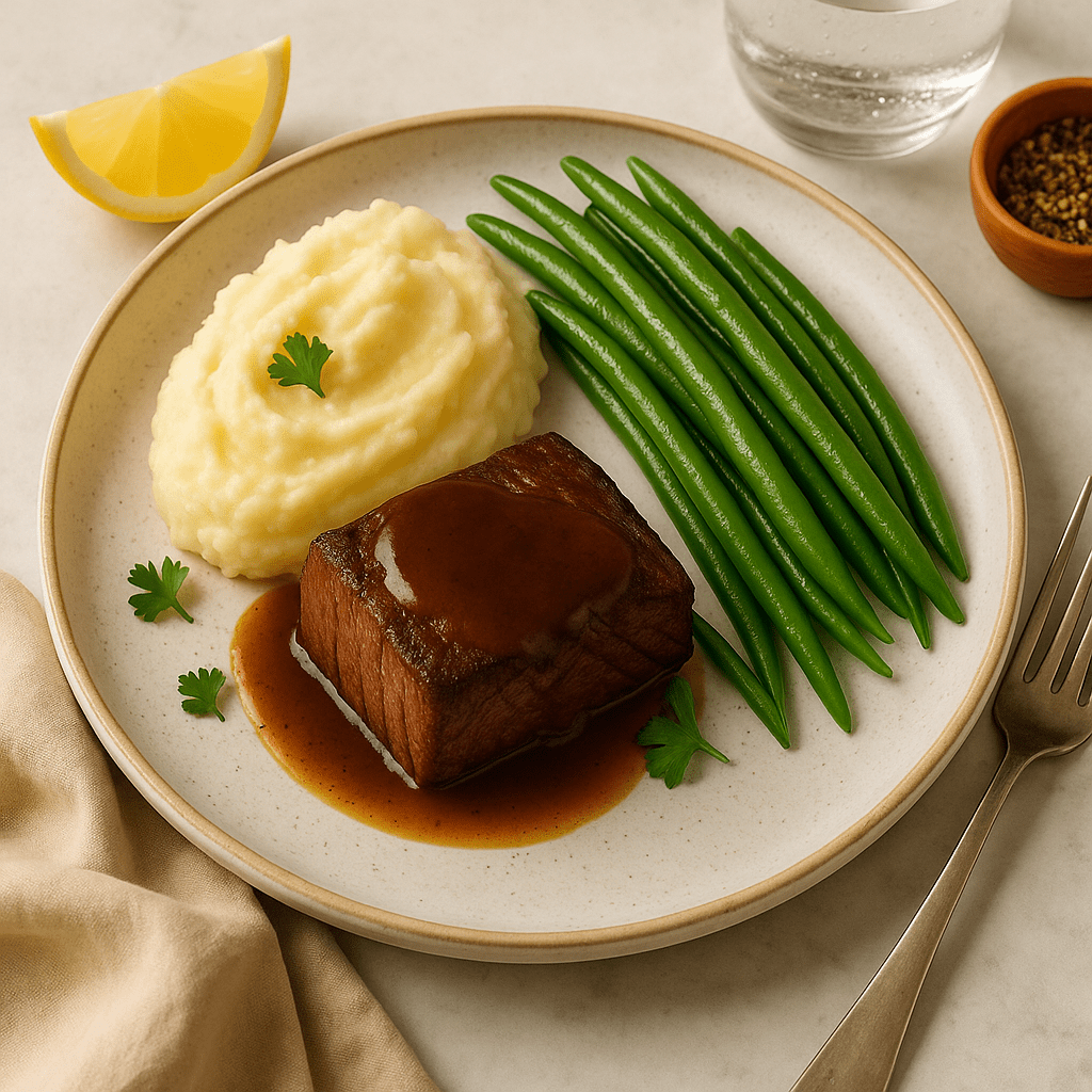 Slow Roasted Beef Au Jus with Mashed Potatoes - ketolibriyum