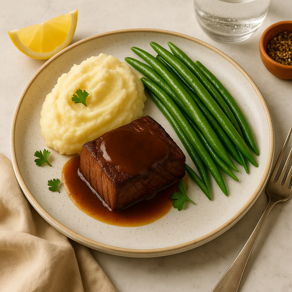 Slow Roasted Beef Au Jus with Mashed Potatoes
