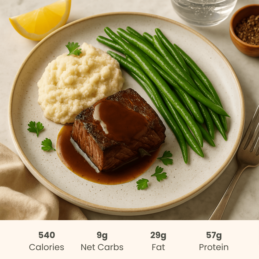 Slow Roasted Beef with Cauliflower Mash & Gravy - ketolibriyum