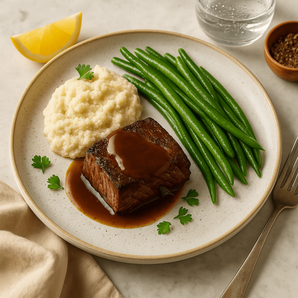 Slow Roasted Beef with Cauliflower Mash & Gravy - ketolibriyum