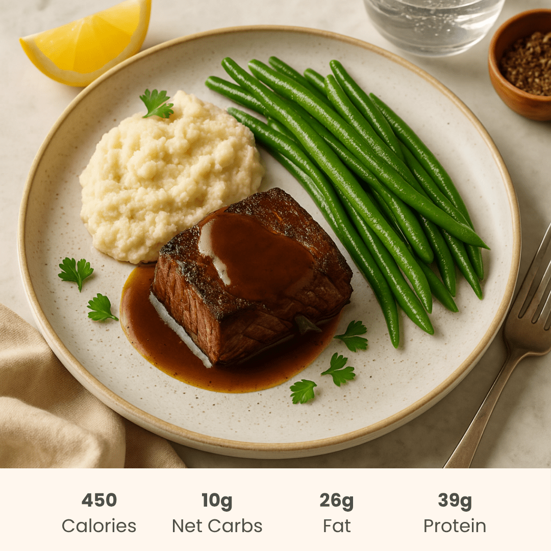 Slow Roasted Beef with Cauliflower Mash & Gravy - ketolibriyum