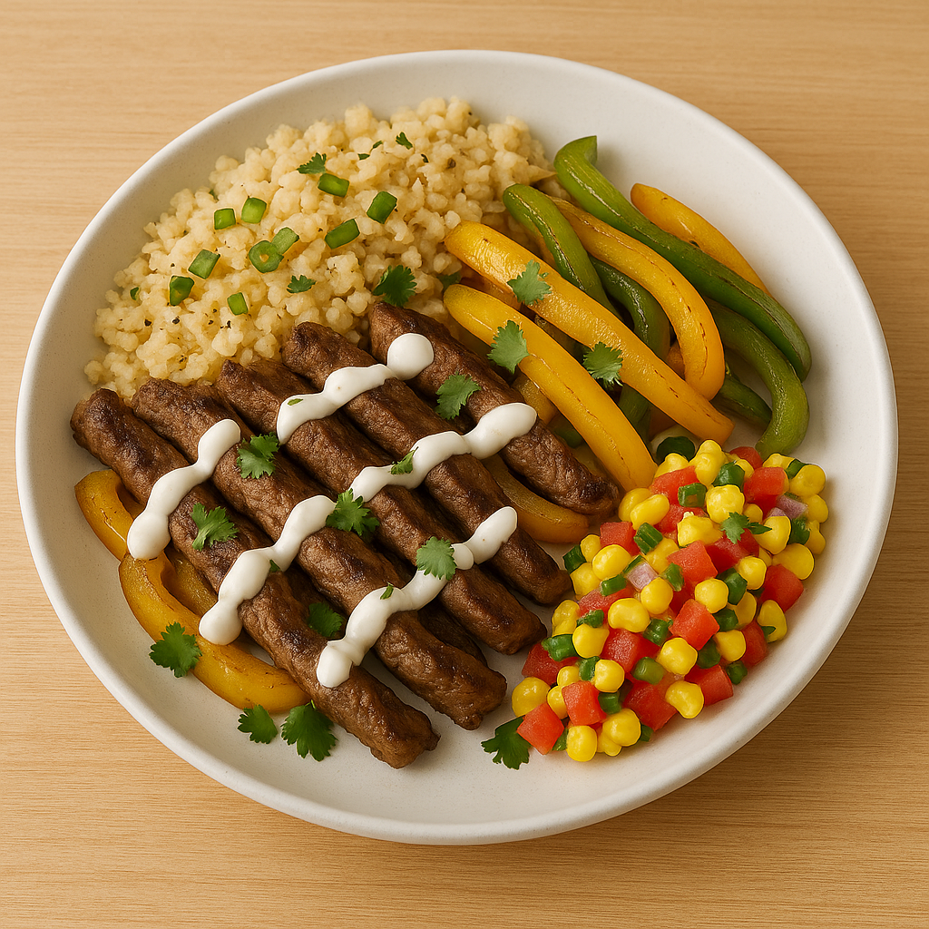 Steak Fajita Bowl with Corn Salsa