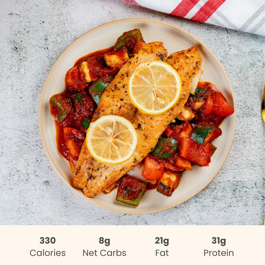 White Fish Fillet with Mediterranean Ratatouille - ketolibriyum