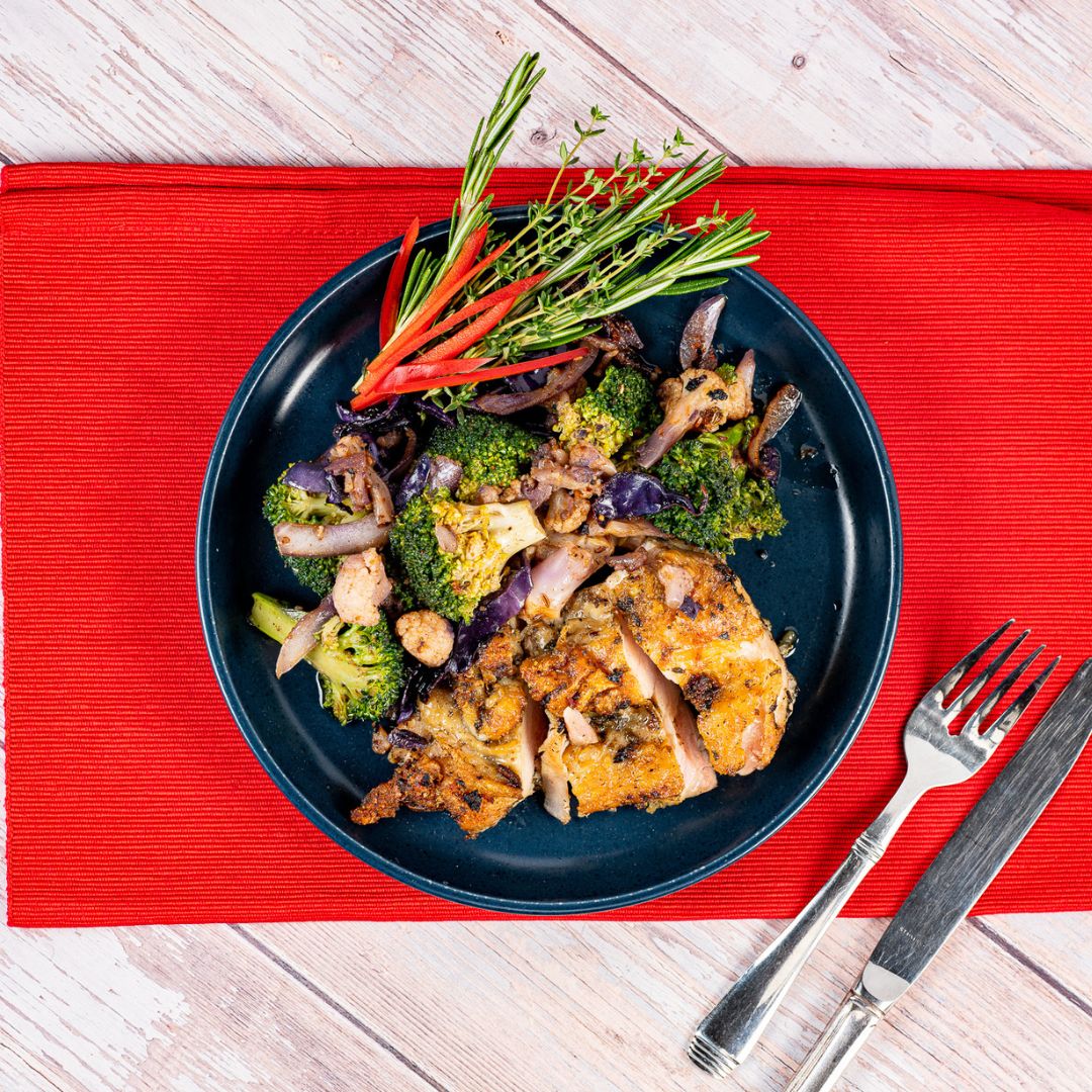 Herb Grilled Chicken With Vegetable Sautée