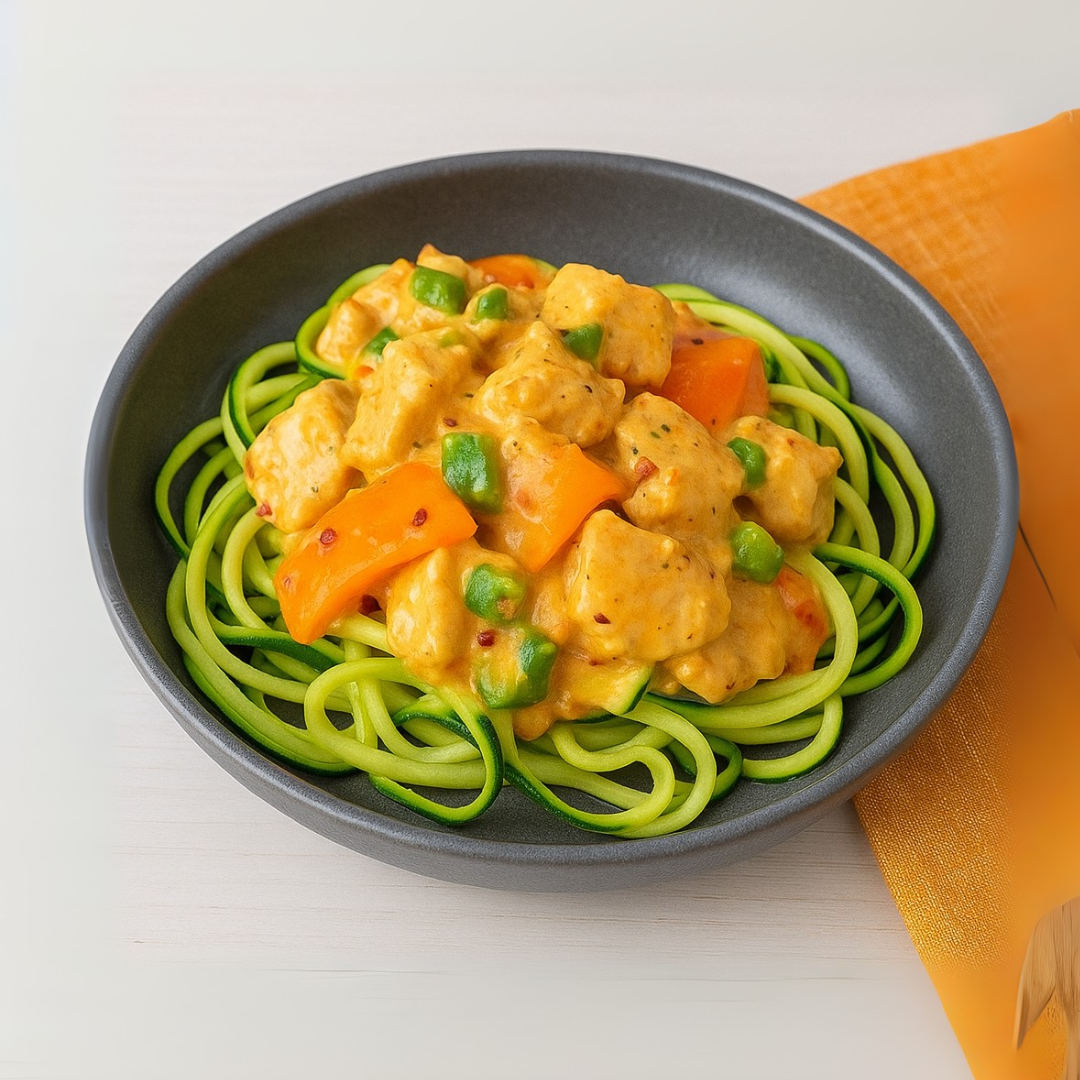 Chicken A La King on Zucchini Noodles