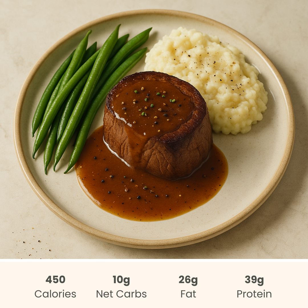 Slow Roasted Beef with Cauliflower Mash & Gravy