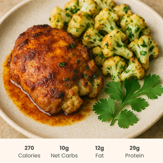 Pollo Asado with Cilantro Roasted Cauliflower
