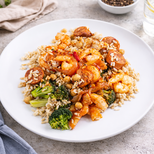 Cajun Shrimp Jambalaya with Rice and Vegetables