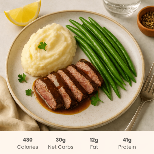 Slow Roasted Beef Au Jus with Mashed Potatoes