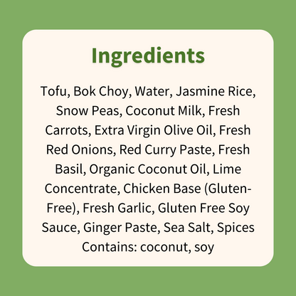 Thai Coconut Curry Tofu with Bok Choy over Jasmine Rice