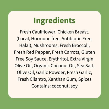 Honey Garlic Chicken with Stir-Fried Vegetables & Cauliflower Rice