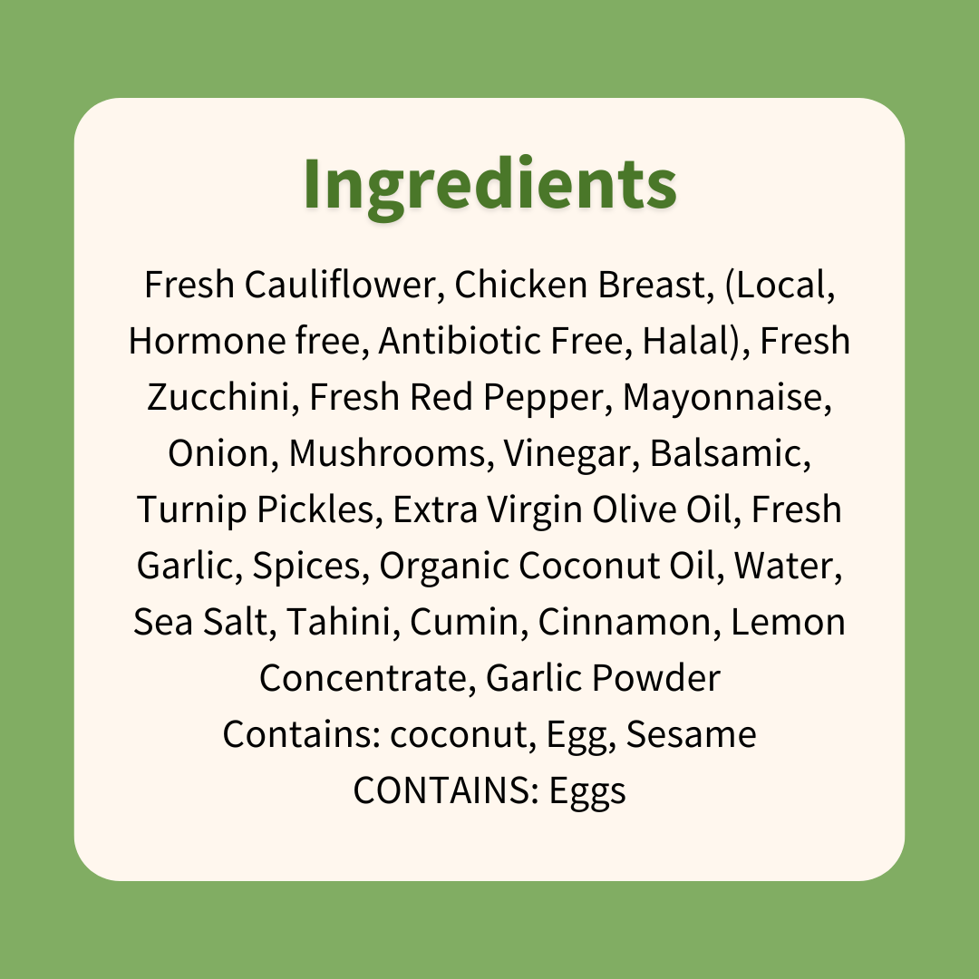 Chicken Shawarma with Vegetables & Spiced Cauliflower Rice