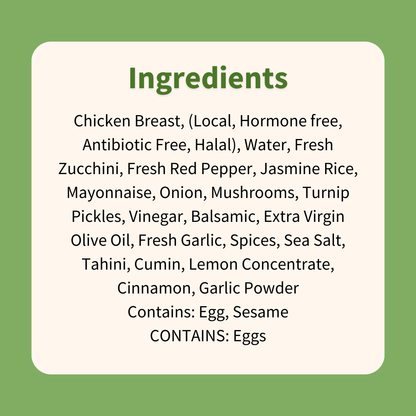 Chicken Shawarma with Vegetables & Basmati Rice