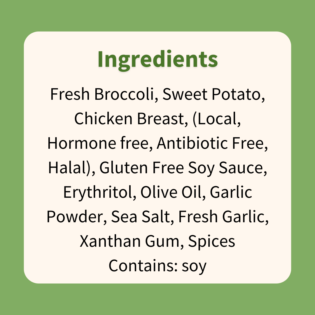 Honey Garlic Chicken with Sweet Potatoes & Broccoli