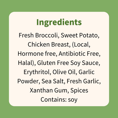 Honey Garlic Chicken with Sweet Potatoes & Broccoli