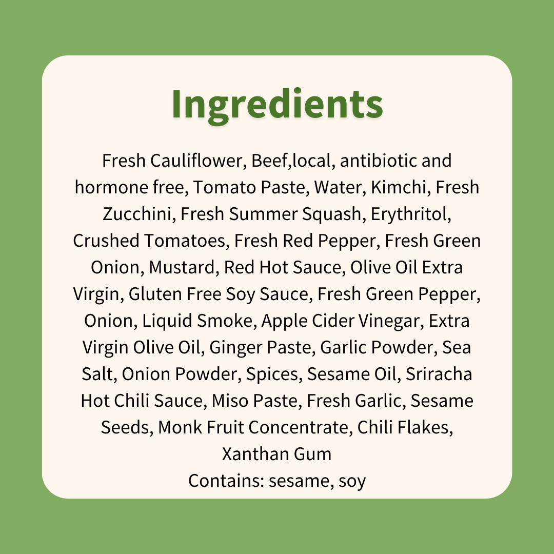 Korean BBQ Beef with Cauliflower Rice & Vegetables