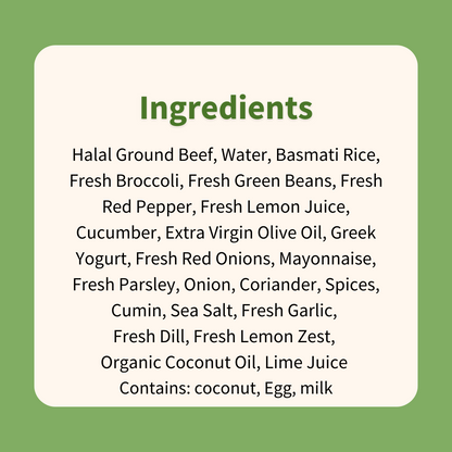 Greek Gyro Bowl with Lemon Dill Basmati Rice and Vegetables