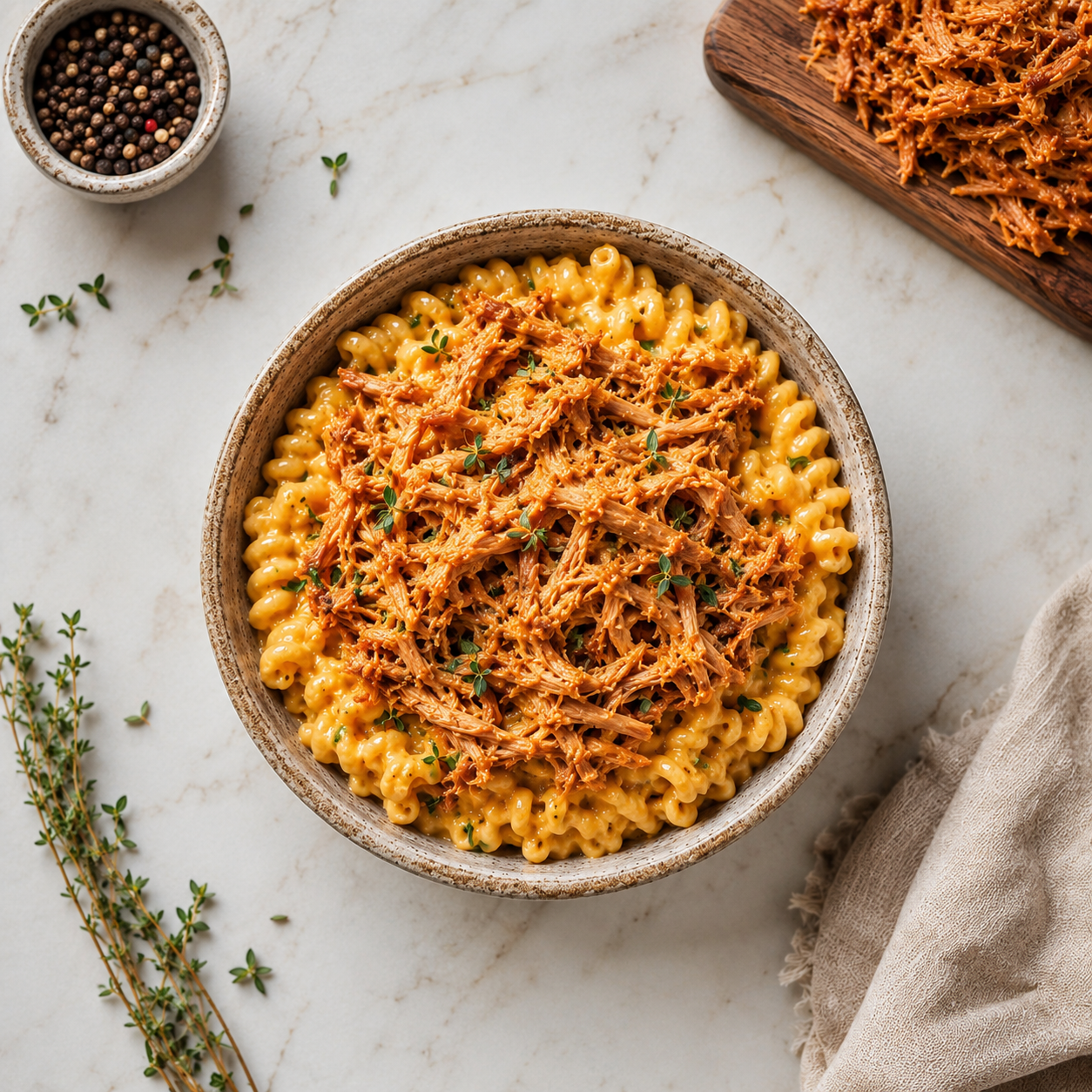 Southern BBQ Pulled Pork Protein Pasta Mac n' Cheese