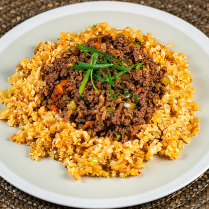 Korean Bulgogi Bolognese with Cauliflower Fried Rice