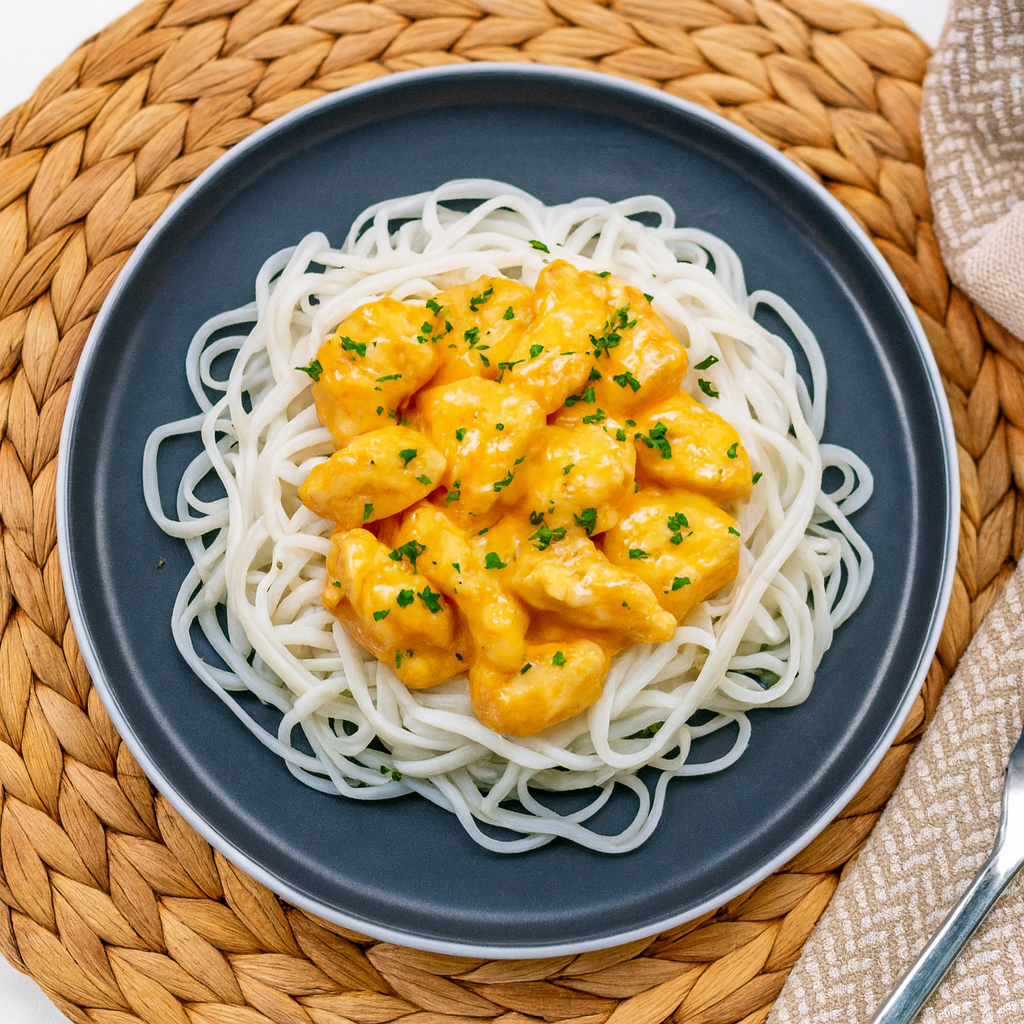 Bang Bang Chicken on Rice Noodles