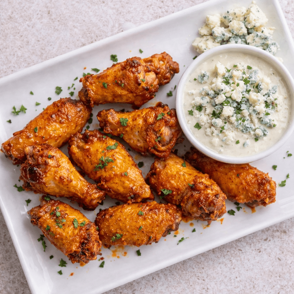 Buffalo Chicken Wings with Blue Cheese Dip - ketolibriyum