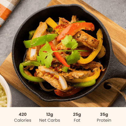 Chicken Fajita Bowl on Cauliflower Rice - ketolibriyum