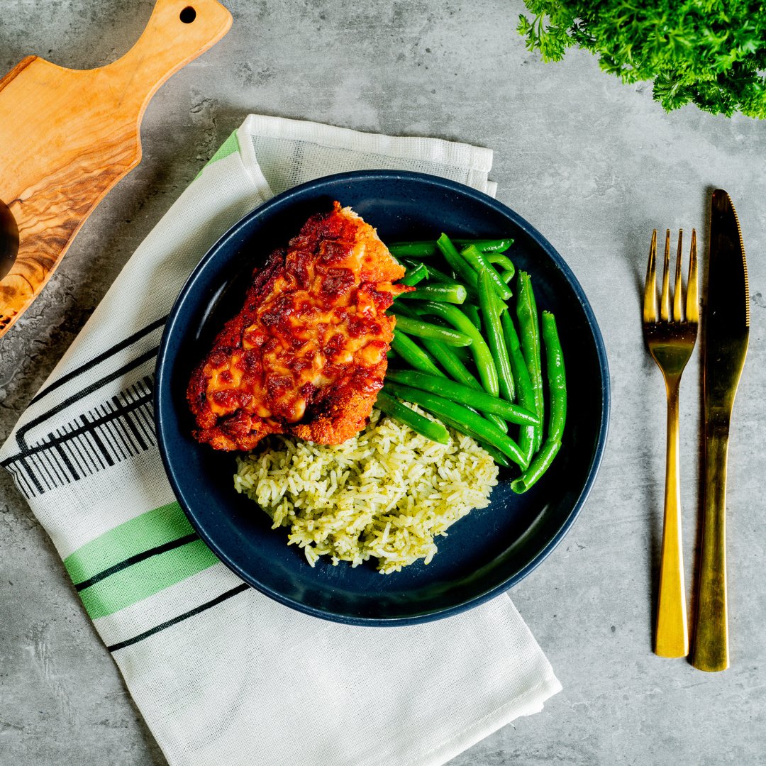 Chicken Parmesan & Pesto Rice - ketolibriyum