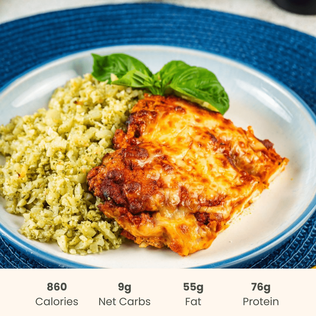 Chicken Parmesan with Cauliflower Pesto Risotto - ketolibriyum