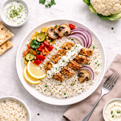Chicken Shawarma with Vegetables & Basmati Rice - ketolibriyum
