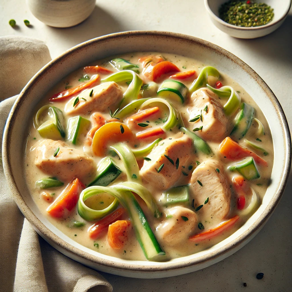 Chicken A La King on Zucchini Noodles