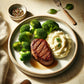 Classic Steakhouse Dinner with Broccoli & Mashed Potatoes