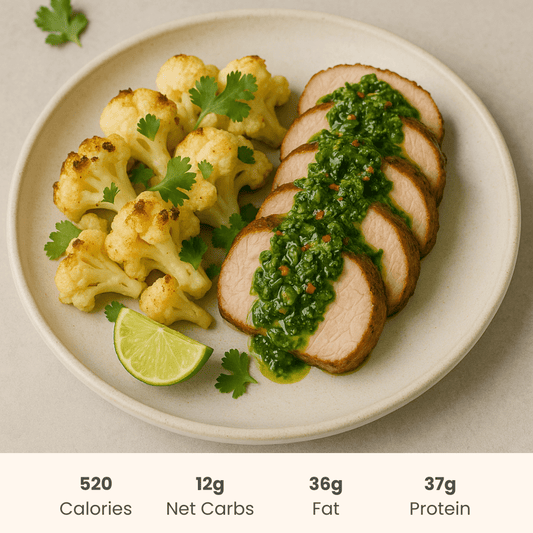 Cuban Pork Tenderloin with Chimichurri & Zesty Cauliflower - ketolibriyum