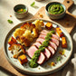 Cuban Pork Tenderloin with Chimichurri, Zesty Cauliflower & Sweet Potatoes