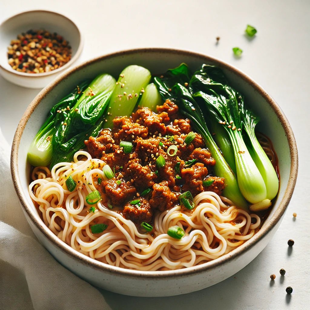 Dan Dan Pork on Rice Noodles - ketolibriyum