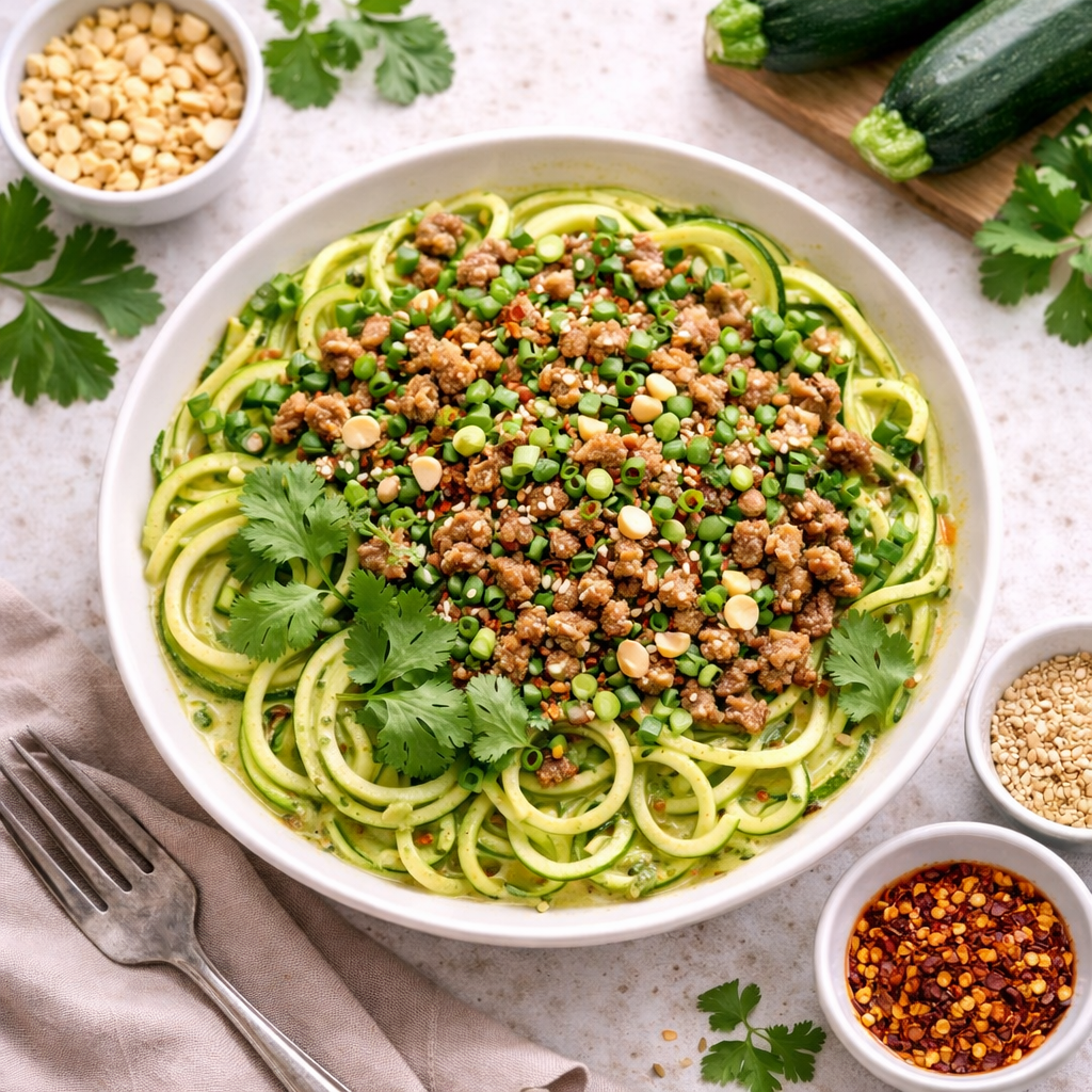 Dan Dan Pork on Zucchini Noodles - ketolibriyum