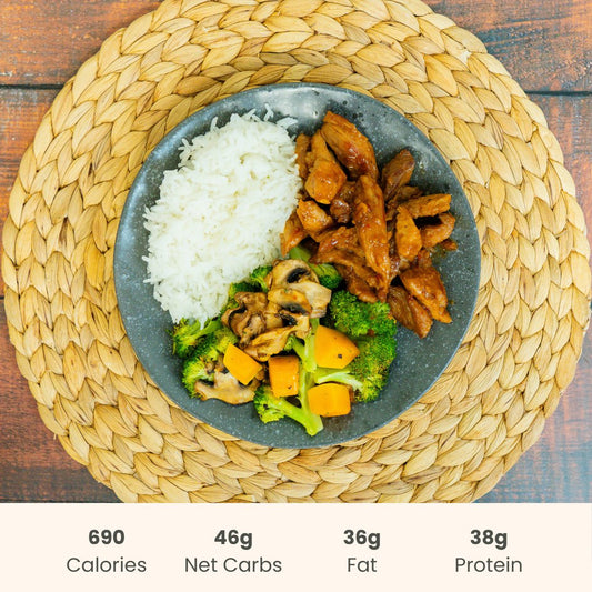 Garlic Ginger Glazed Sticky Pork on Jasmine Rice - ketolibriyum