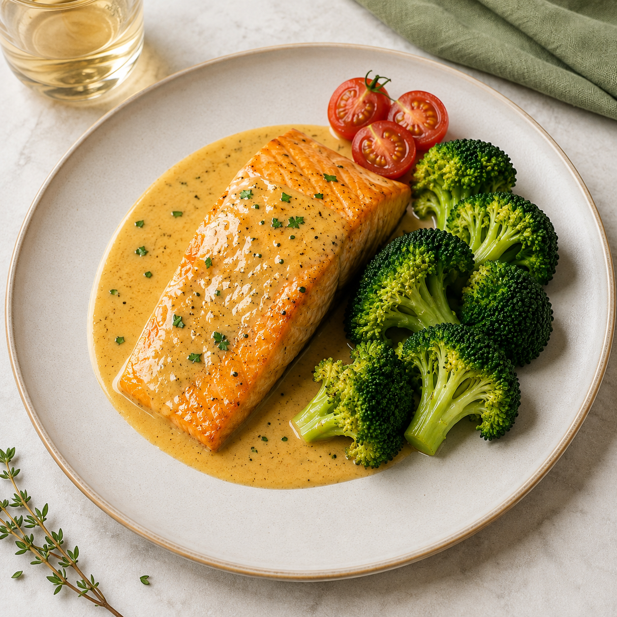 Coconut Curry Salmon with Broccoli