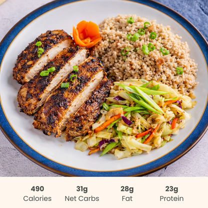 Jerk Chicken with Stir Fry Cabbage & Dirty Rice - ketolibriyum