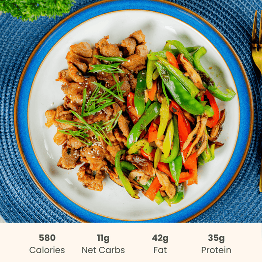 Korean Pork Bulgogi with Sautéed Vegetables - ketolibriyum